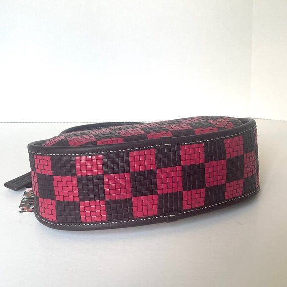 Coach Ergo Shoulder Bag CK566 Woven Checkerboard Leather Oxblood Red Pink - Picture 11 of 12